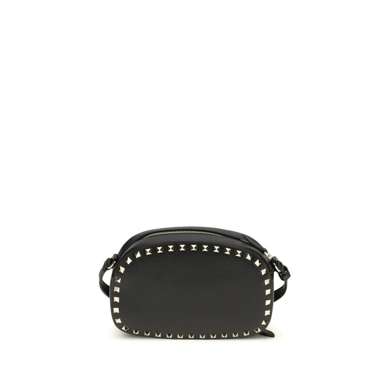 Valentino Garavani Black Calf Leather Bos Taurus Shoulder Bag