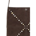 Valentino Garavani Brown Calf Leather Bos Taurus Shoulder Bag