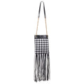 Versace Black And White Leather And Textile Shoulder Bag