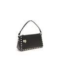 Valentino Garavani Black Calf Leather Bos Taurus Shoulder Bag