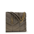 Saint Laurent Gray Lamb Leather Shoulder Bag