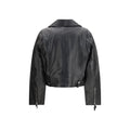 Diesel Black Calf Leather Bos Taurus Leather Jacket