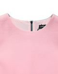 Dolce & Gabbana Pink Blue Wool Sleeveless Shift Mini  Dress