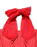 Dolce & Gabbana Red Halter Corset Sleeveless Sheath  Dress