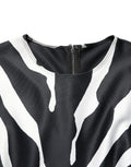 Dolce & Gabbana Black White Polyester Zebra Pattern Jumpsuit