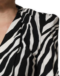 Dolce & Gabbana Black White Viscose Zebra Pattern Jumpsuit