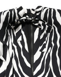 Dolce & Gabbana Black White Viscose Zebra Pattern Jumpsuit
