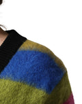 Dolce & Gabbana Multicolor Stripes V-neck Pullover Sweater