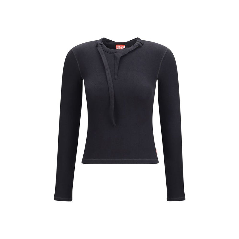 Diesel Black Cotton Long Sleeve T-Shirt