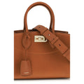 Ferragamo Brown Calf Leather Bos Taurus Handbag