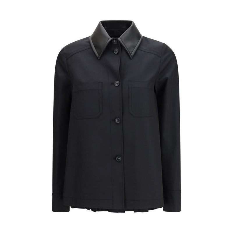 Max Mara Black Polyester Pattern Shirt
