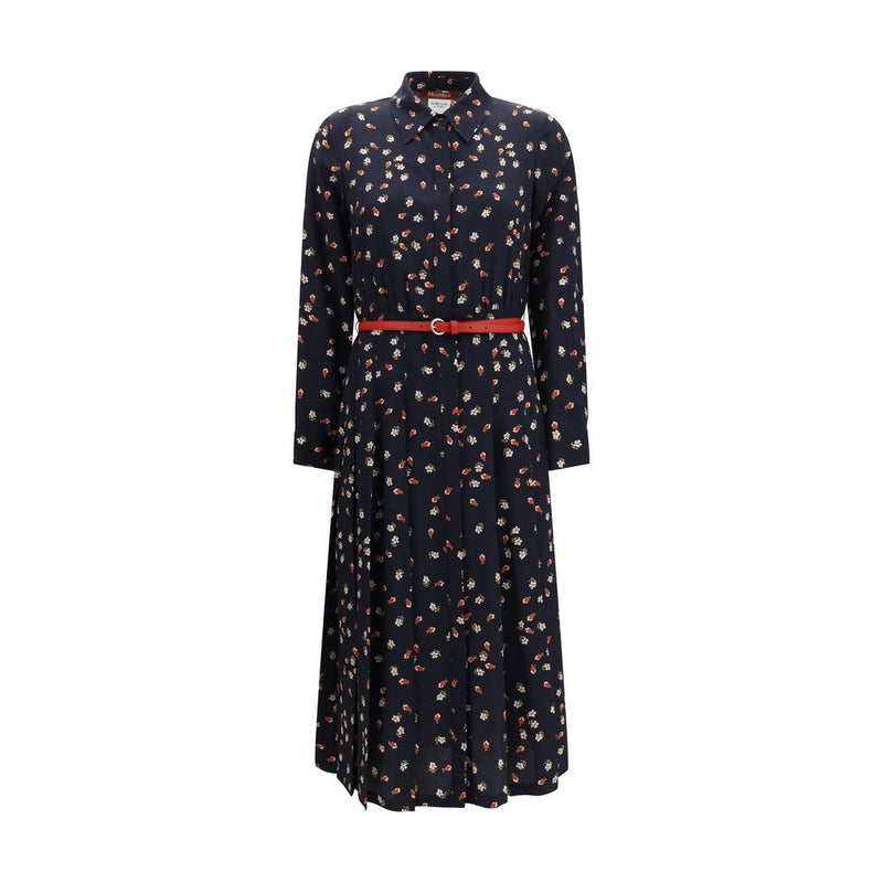 Max Mara Blue Silk Casual Dress
