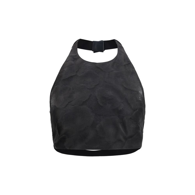 Max Mara Black Silk Pattern Shirt