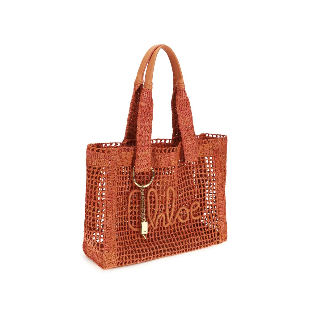 Chloé Multicolor Raffia Shoulder Bag
