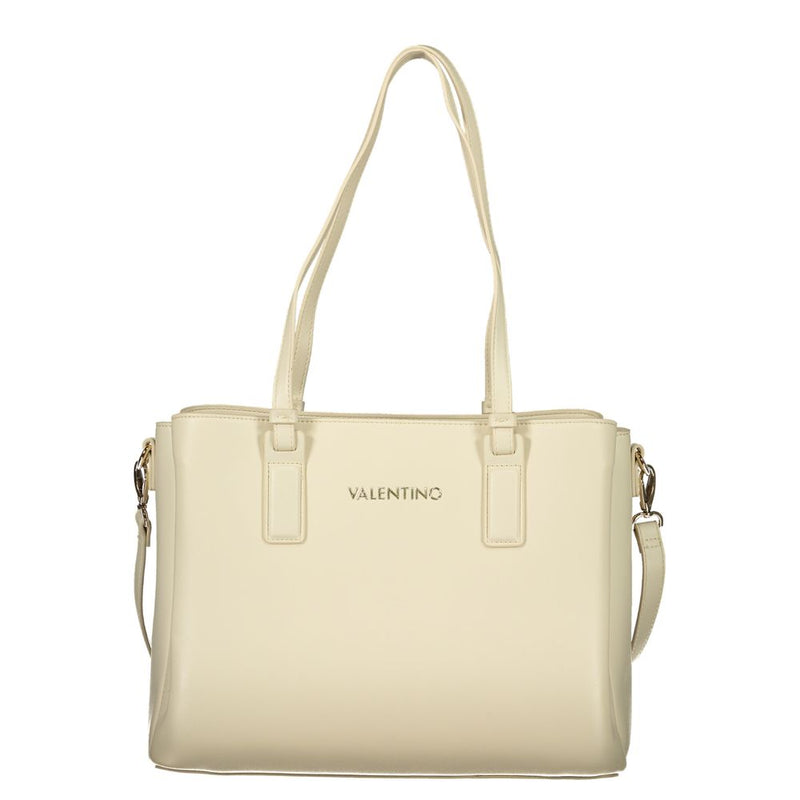 Mario Valentino Beige Poliuretano Women's Bag with Adjustable Strap and Pockets