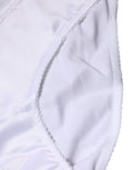 Dolce & Gabbana White Silk Stretch Mid Waist Brief Panty Underwear