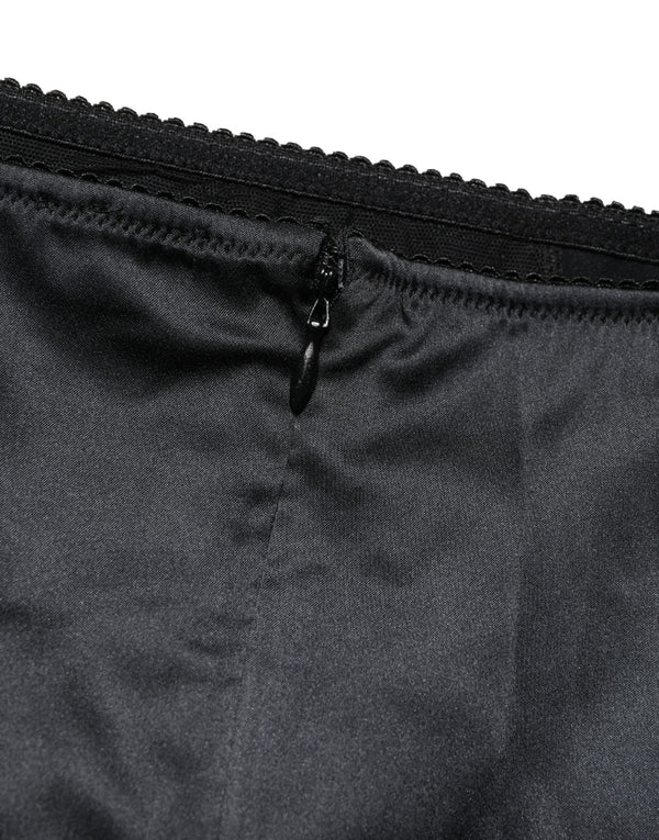 Dolce & Gabbana Black Silk Blend High Waist Girdle Panty Underwear