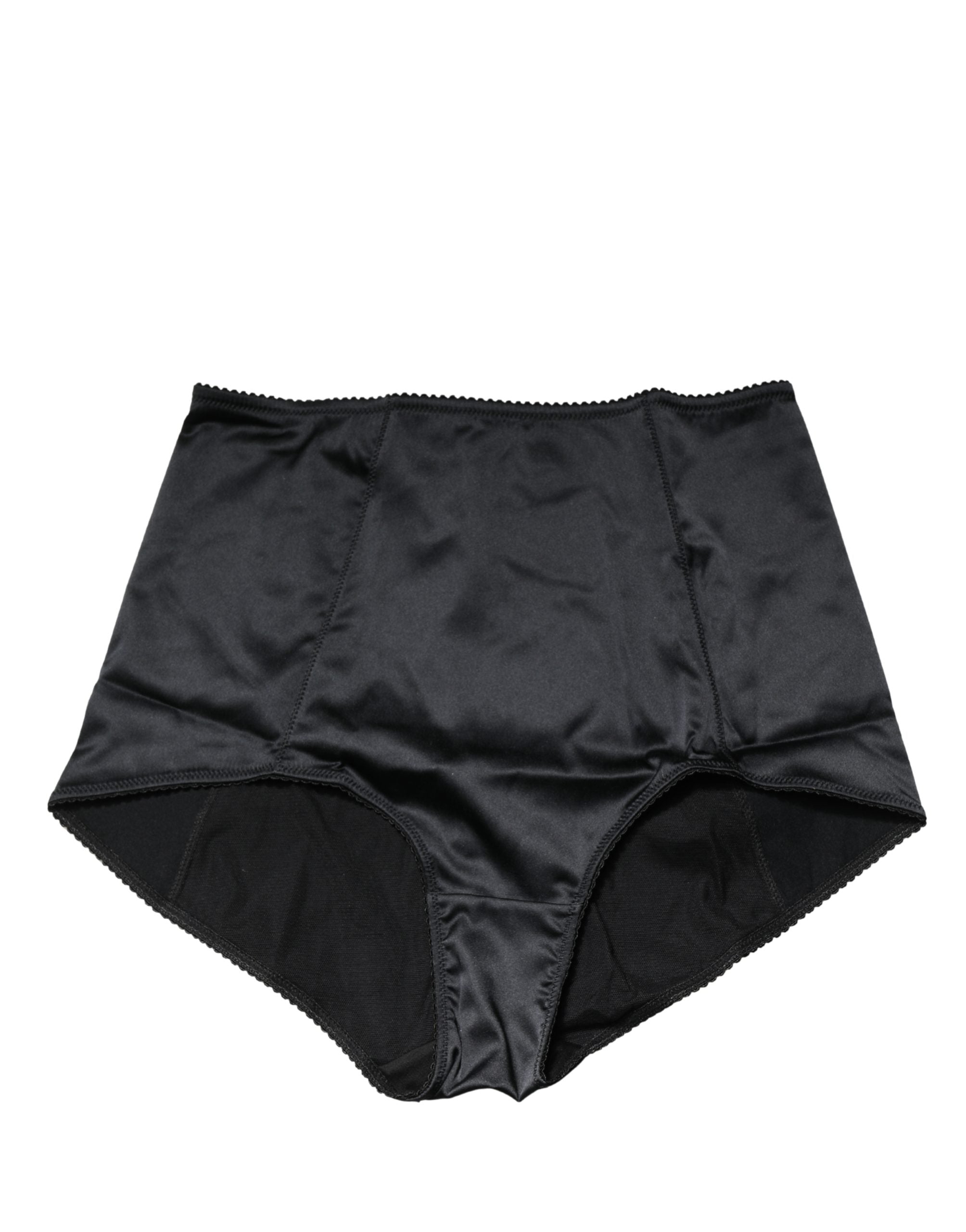 Dolce & Gabbana Black Silk Blend High Waist Girdle Panty Underwear