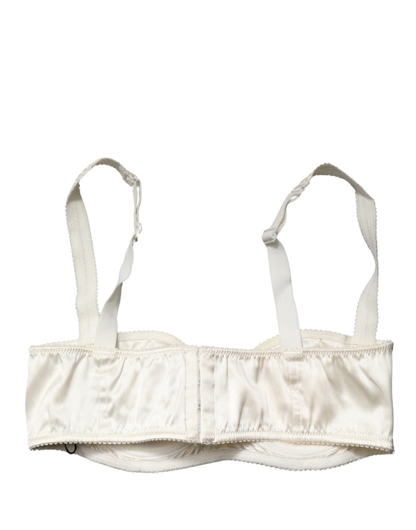 Dolce & Gabbana Off White Semi-Pad Underwire Balconette Bra Underwear