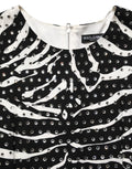 Dolce & Gabbana Black White Zebra Rhinestones Mini Dress