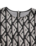 Dolce & Gabbana Black Logo Print Cotton Knee Length Dress