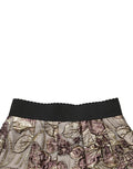 Dolce & Gabbana Multicolor Floral Jacquard A-LineMini Skirt