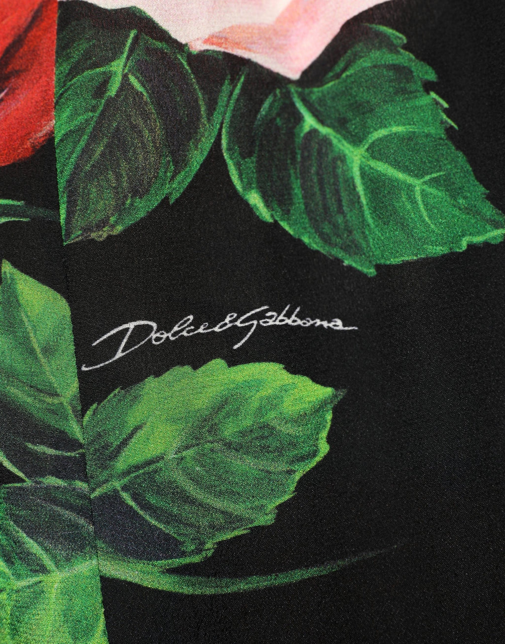 Dolce & Gabbana Black Rose Print Silk Off The Shoulder Blouse Top