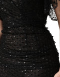 Dolce & Gabbana Black Sequinned Mermaid Evening Gown Dress