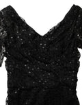 Dolce & Gabbana Black Sequinned Mermaid Evening Gown Dress