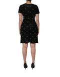 Dolce & Gabbana Black DG Crown Short-Sleeve Sheath Dress