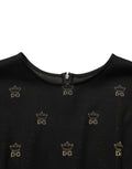 Dolce & Gabbana Black DG Crown Short-Sleeve Sheath Dress