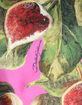 Dolce & Gabbana Fuchsia Fig Fruit Leaf Tapered Trouser Pants