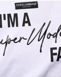 Dolce & Gabbana White I'm A Super Model Fan Print Jersey T-shirt