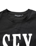 Dolce & Gabbana Black Jersey Graphic Short Sleeve Crew Neck T-shirt
