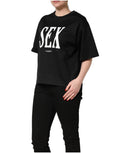 Dolce & Gabbana Black Jersey Graphic Short Sleeve Crew Neck T-shirt
