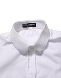 Dolce & Gabbana White Cotton Long Sleeve Button-Up Shirt Top