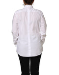 Dolce & Gabbana White Cotton Long Sleeve Button-Up Shirt Top