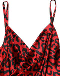 Dolce & Gabbana Red Leopard Draped Sleeveless Maxi Dress