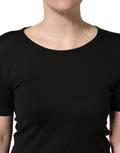 Dolce & Gabbana Black Cotton Round Neck Short Sleeves T-Shirt