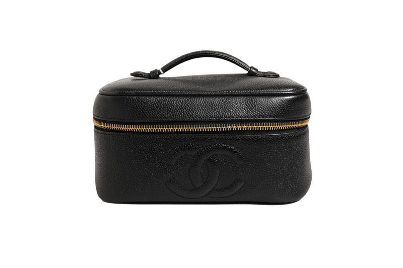 Chanel Black and gold makeup bag