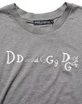 Dolce & Gabbana Gray Logo Embroidery Short Sleeve T-shirt