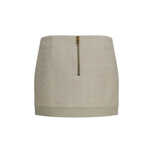 Balmain Beige Wool Oves Aries Mini Skirt