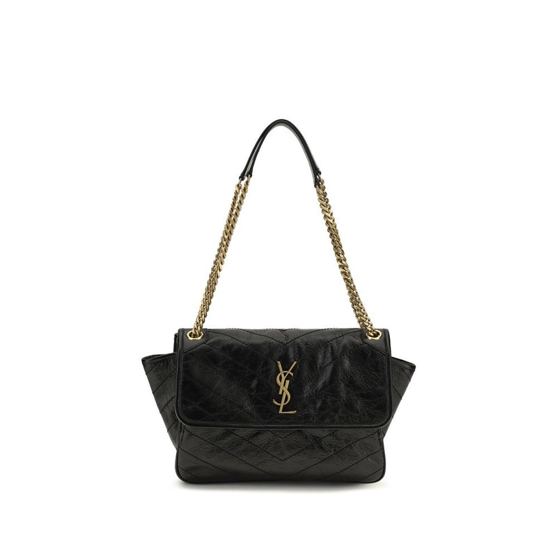 Saint Laurent Black Calf Leather Bos Taurus Shoulder Bag