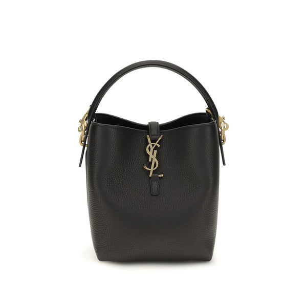 Saint Laurent Black Calf Leather Bos Taurus Backet Bag