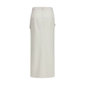 Givenchy White Wool Oves Aries Long Skirt