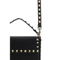 Valentino Garavani Black Calf Leather Bos Taurus Shoulder Bag