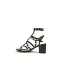 Valentino Garavani Black Calf Leather Bos Taurus Strap-On Sandals