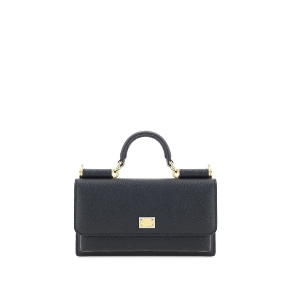 Dolce & Gabbana Black Calf Leather Bos Taurus Shoulder Bag