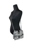 Michael Kors Greenwich Small Print Logo Crossbody Tote Chain Bag Black/White $498