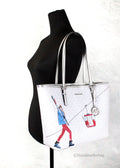 Michael Kors Jet Set Travel Girls Medium Signature Carryall Tote White MK